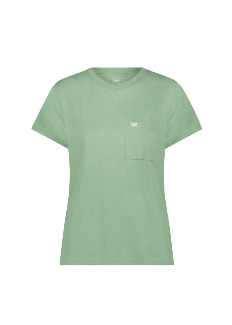 Damski T Shirt Lee Short Sleeve Pocket Tee Intuition Green - 112355092