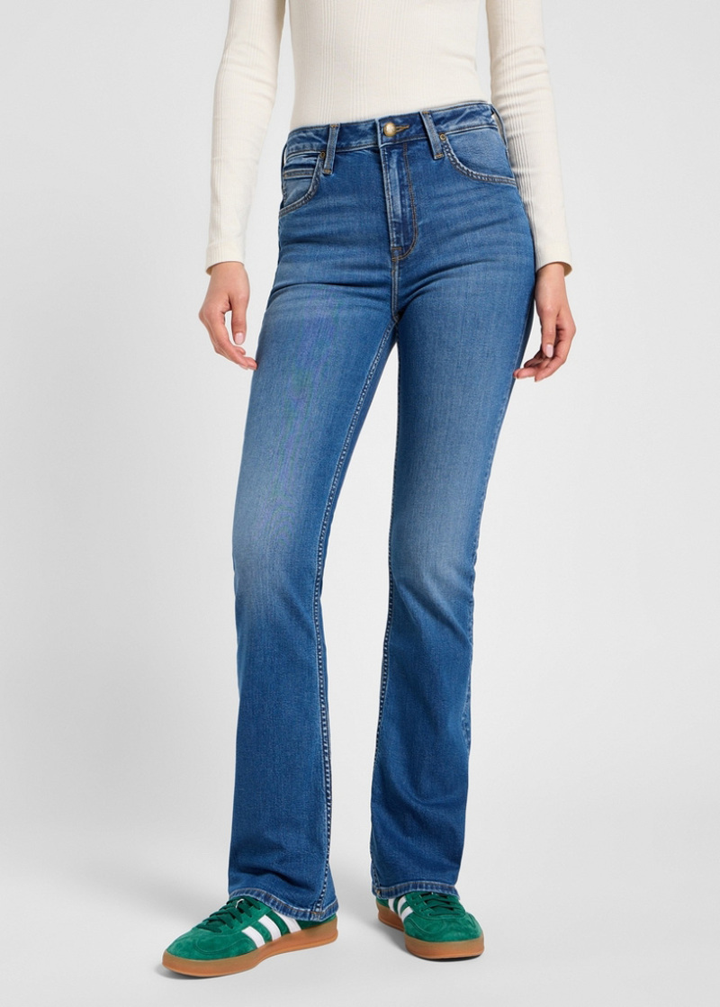 Damskie Spodnie Dinsowe Lee Breese Mid Stride - 112356747