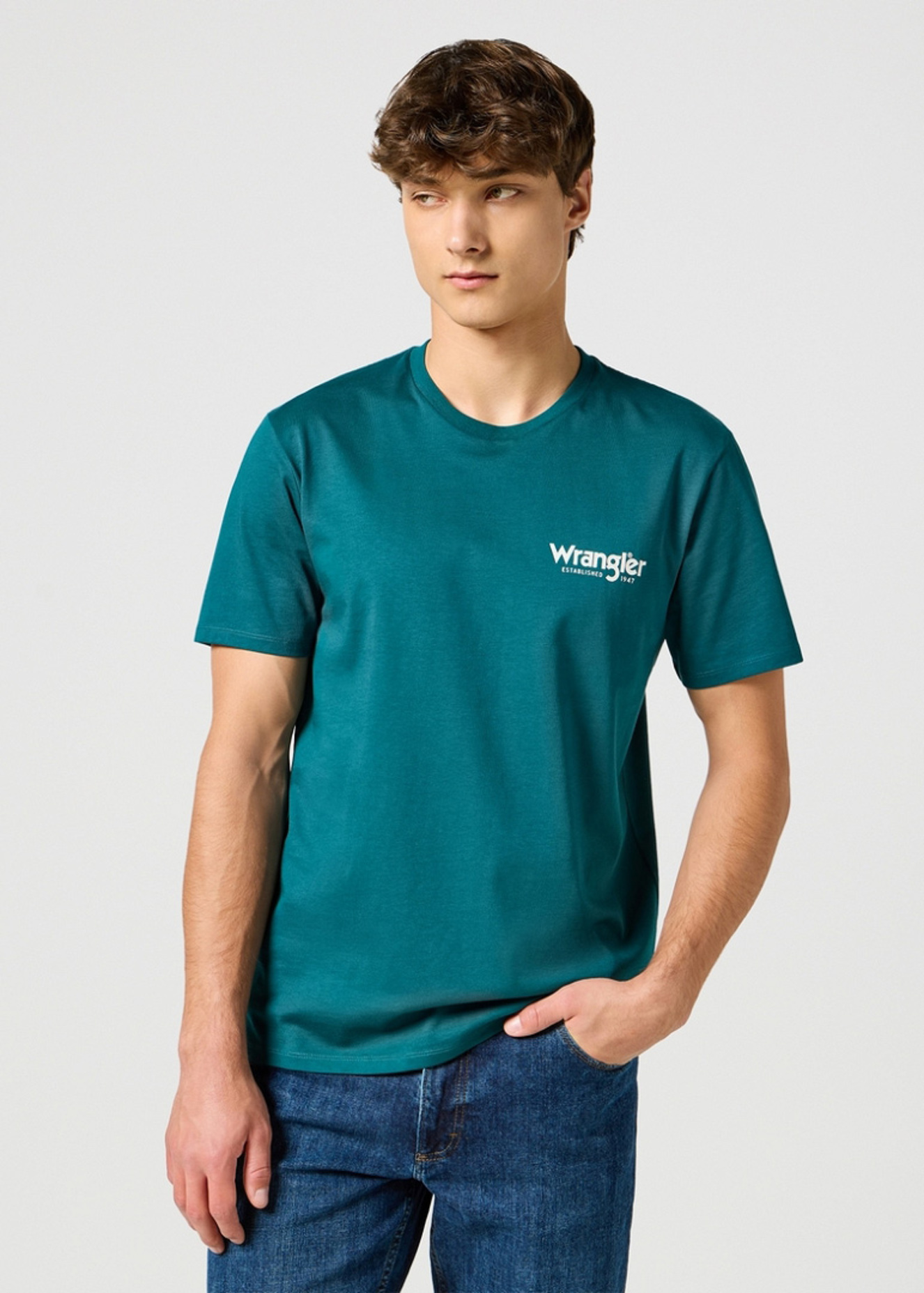 Meski T Shirt Wrangler Graphic Tee Deep Teal - 112355050