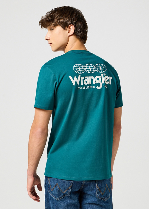 Meski T Shirt Wrangler Graphic Tee Deep Teal - 112355050