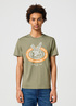 Meski T Shirt Wrangler Americana Tee Dusty Olive - 112355035