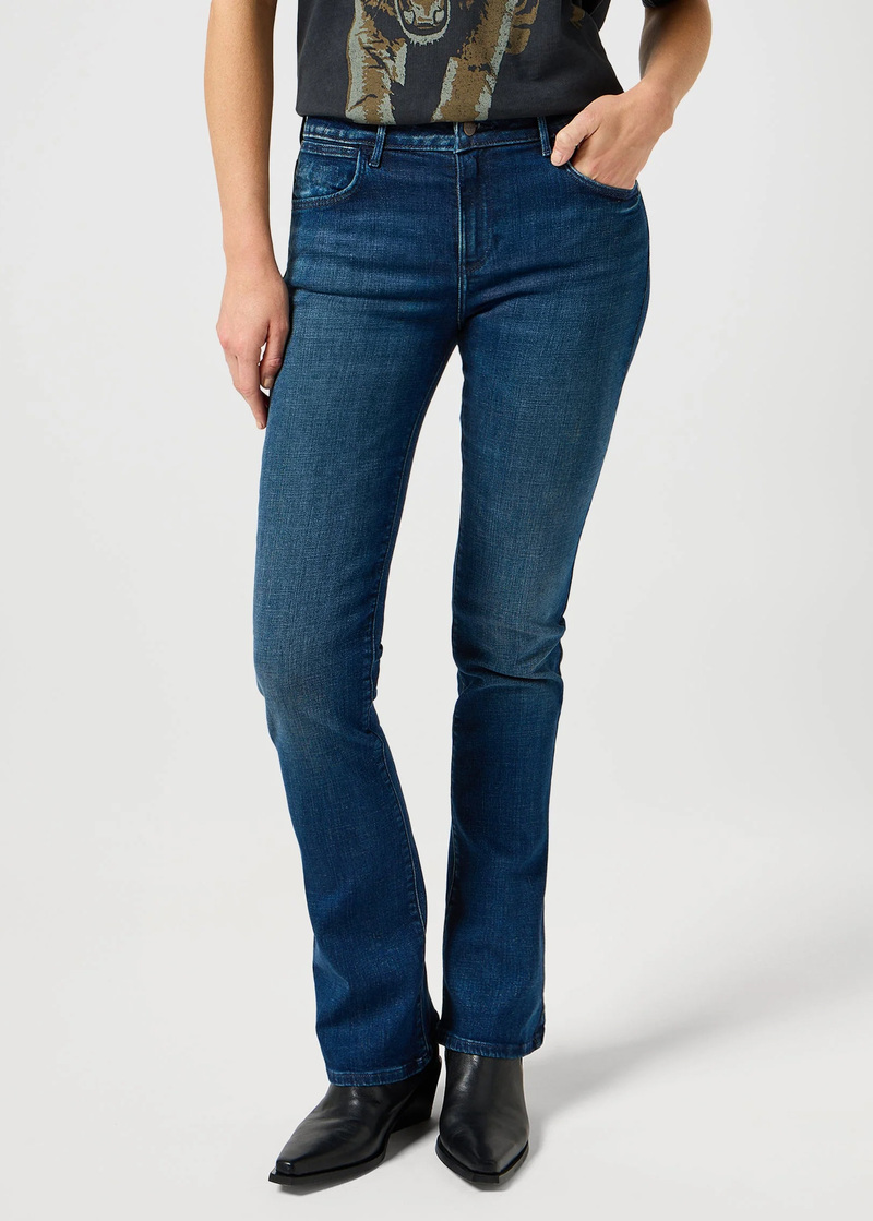 Damskie Spodnie Dzinsowe Wrangler Bootcut Slate Tint - 112356395