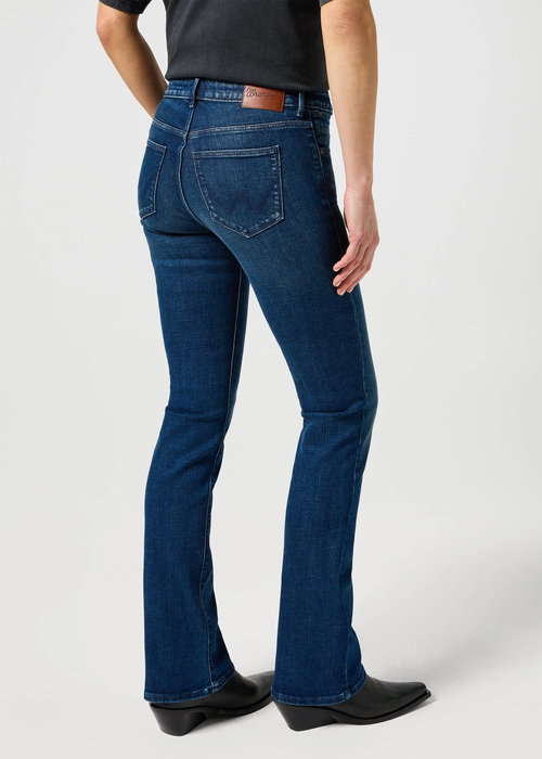 Damskie Spodnie Dinsowe Wrangler Bootcut Slate Tint - 112356395