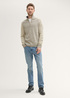 Meski Sweter Tom Tailor Halfzip Sweater Sand Taupe Navy Multicolor - 1043271-36164