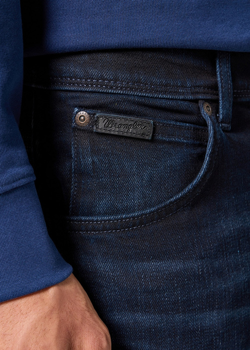 Meskie Spodnie Dzinsowe Wrangler Texas Slim Jeans Deep Blue Black - 112355027