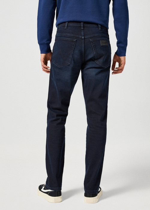 Meskie Spodnie Dzinsowe Wrangler Texas Slim Jeans Deep Blue Black - 112355027