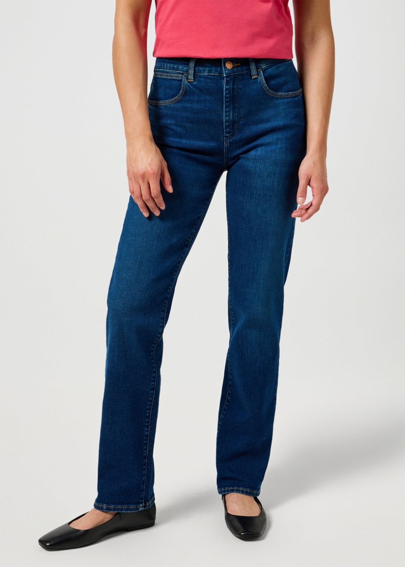 Damskie Spodnie Dzinsowe Wrangler Straight Crisp Canvas - 112355305