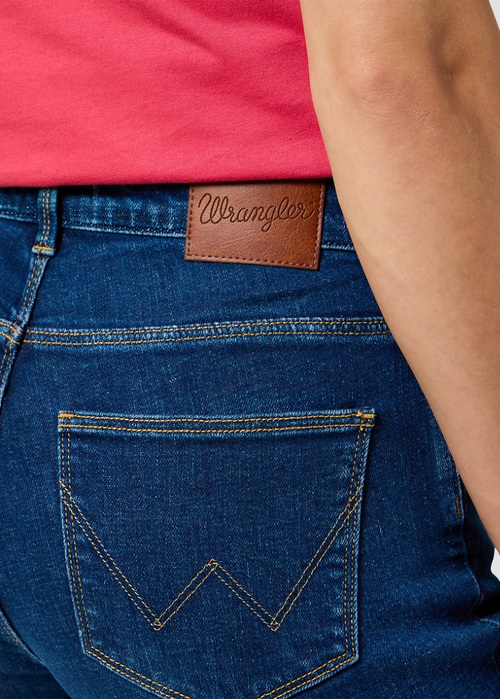 Damskie Spodnie Dzinsowe Wrangler Straight Crisp Canvas - 112355305