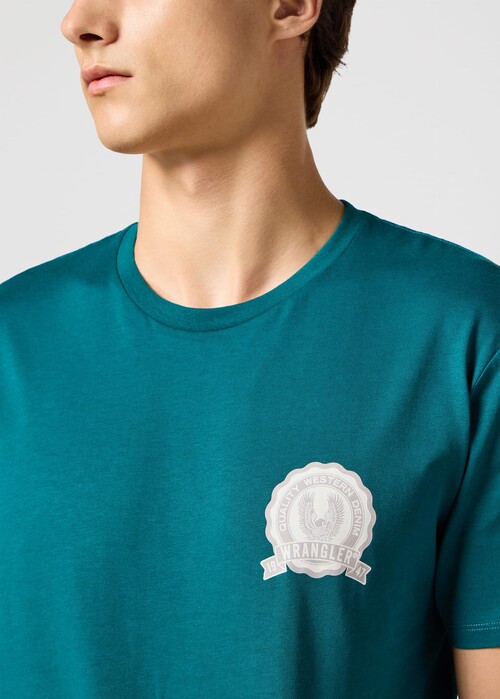Meski T Shirt Wrangler Graphic Tee Dark Teal - 112355036