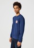 Meska Bluza Wrangler Graphic Crew Sweatshirt Navy - 112358370