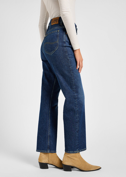 Damskie Spodnie Dzinsowe Lee Rider Blue Electricity - 112346335