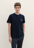 Meski T Shirt Tom Tailor Polo Shirt With A Print Sky Captain Blue - POLY-COTTON-BRUSHED-FLEECE