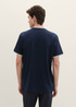 Meski T Shirt Tom Tailor Polo Shirt With A Print Sky Captain Blue - POLY-COTTON-BRUSHED-FLEECE