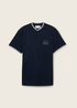 Meski T Shirt Tom Tailor Polo Shirt With A Print Sky Captain Blue - POLY-COTTON-BRUSHED-FLEECE