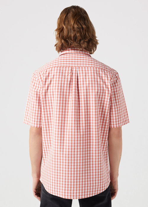 Meska Koszula Materialowe Wrangler Short Sleeve 1 Pocket Shirt Red Check - 112350569