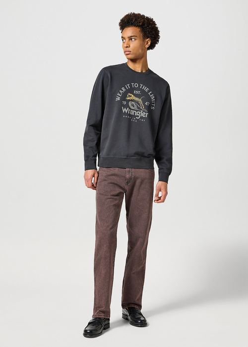 Meska Bluza Wrangler Crewneck Sweatshirt Faded Black - 112357385