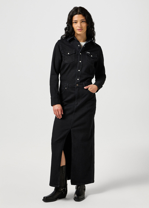 Sukienka Dzinsowa Wrangler Denim Match Up Dress Black - 112356782