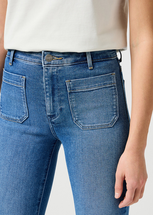 Damskie Spodnie Dzinsowe Wrangler Flare Raven W2334736y - W2334736Y