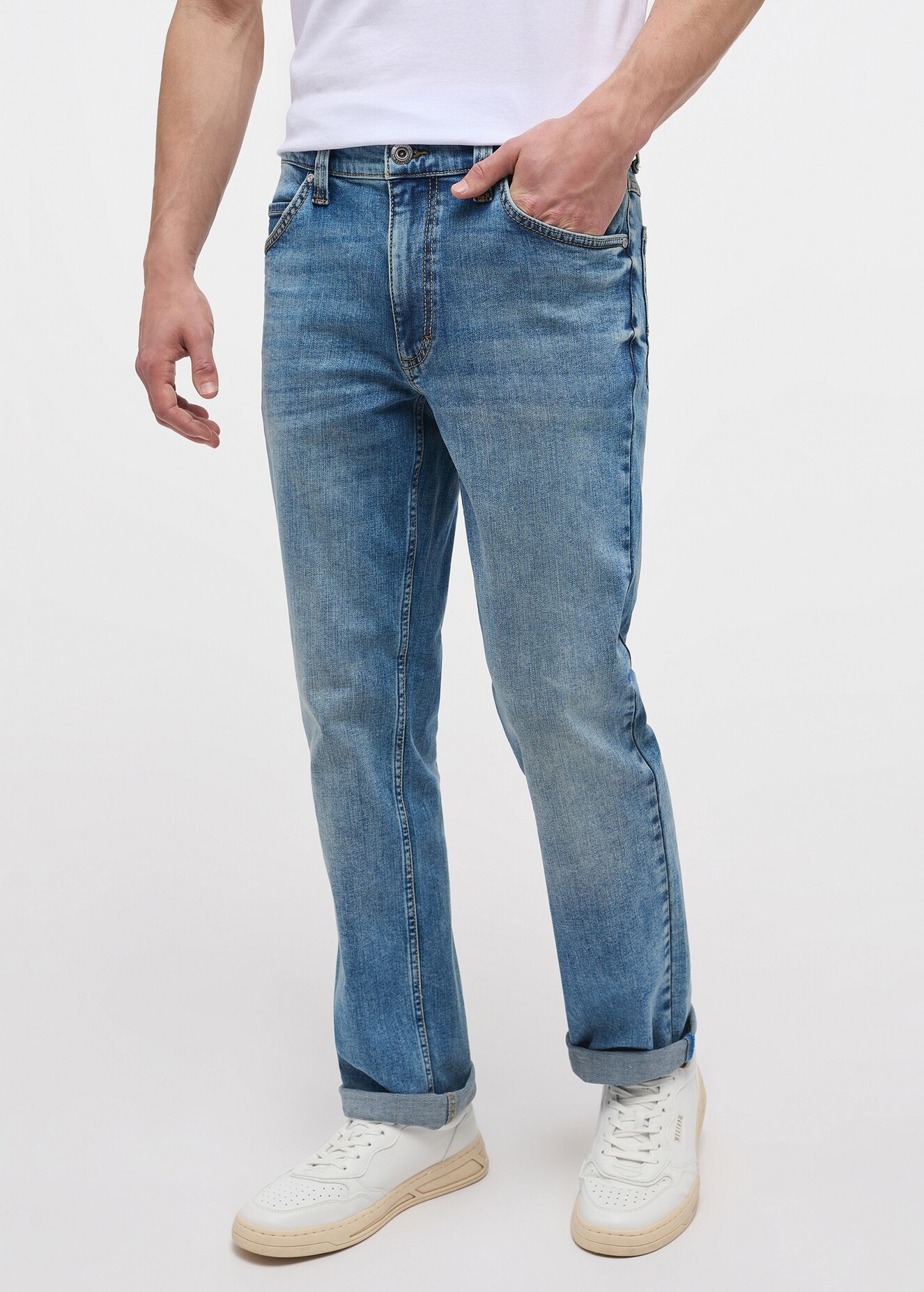 Meskie Spodnie Dzinsowe Mustang Tramper Straight Denim Blue - 1013716-5000-583