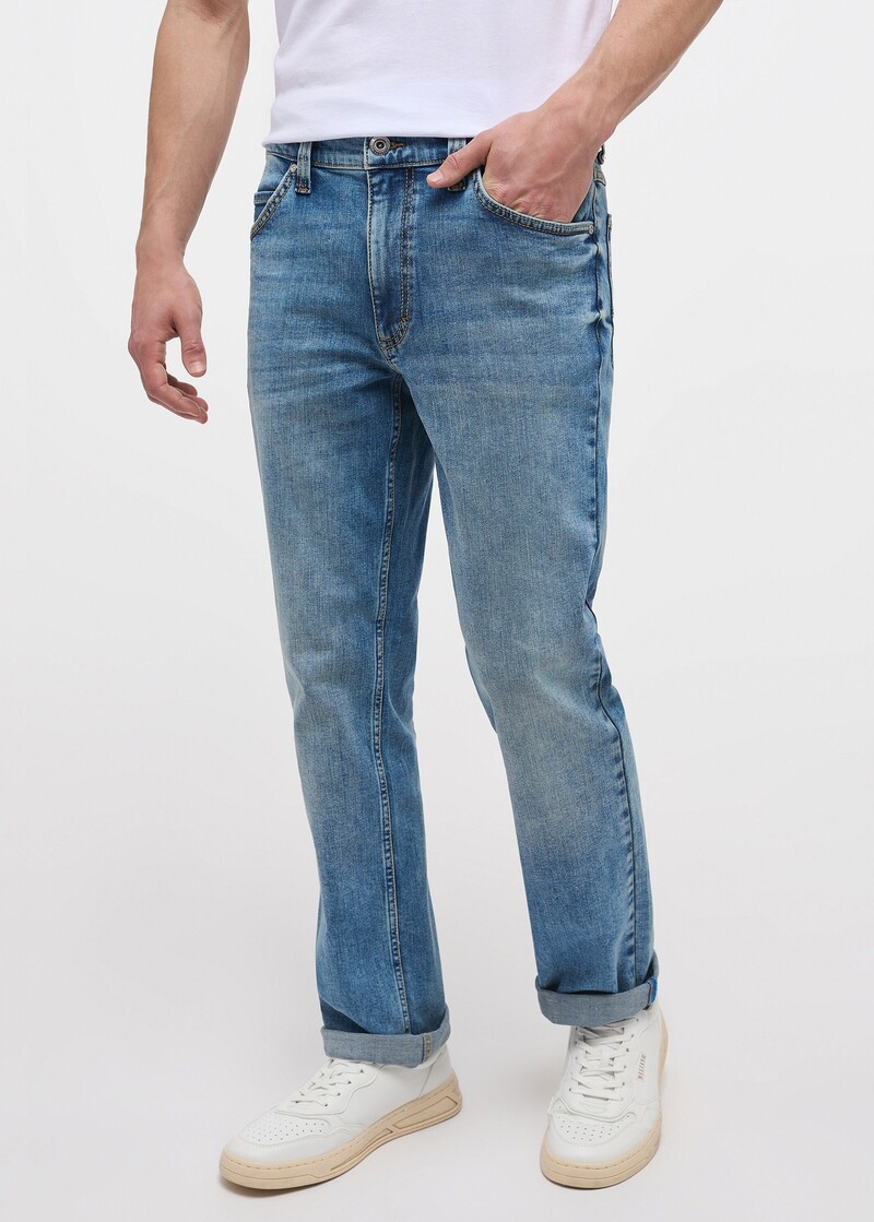 Meskie Spodnie Dzinsowe Mustang Tramper Straight Denim Blue - 1013716-5000-583