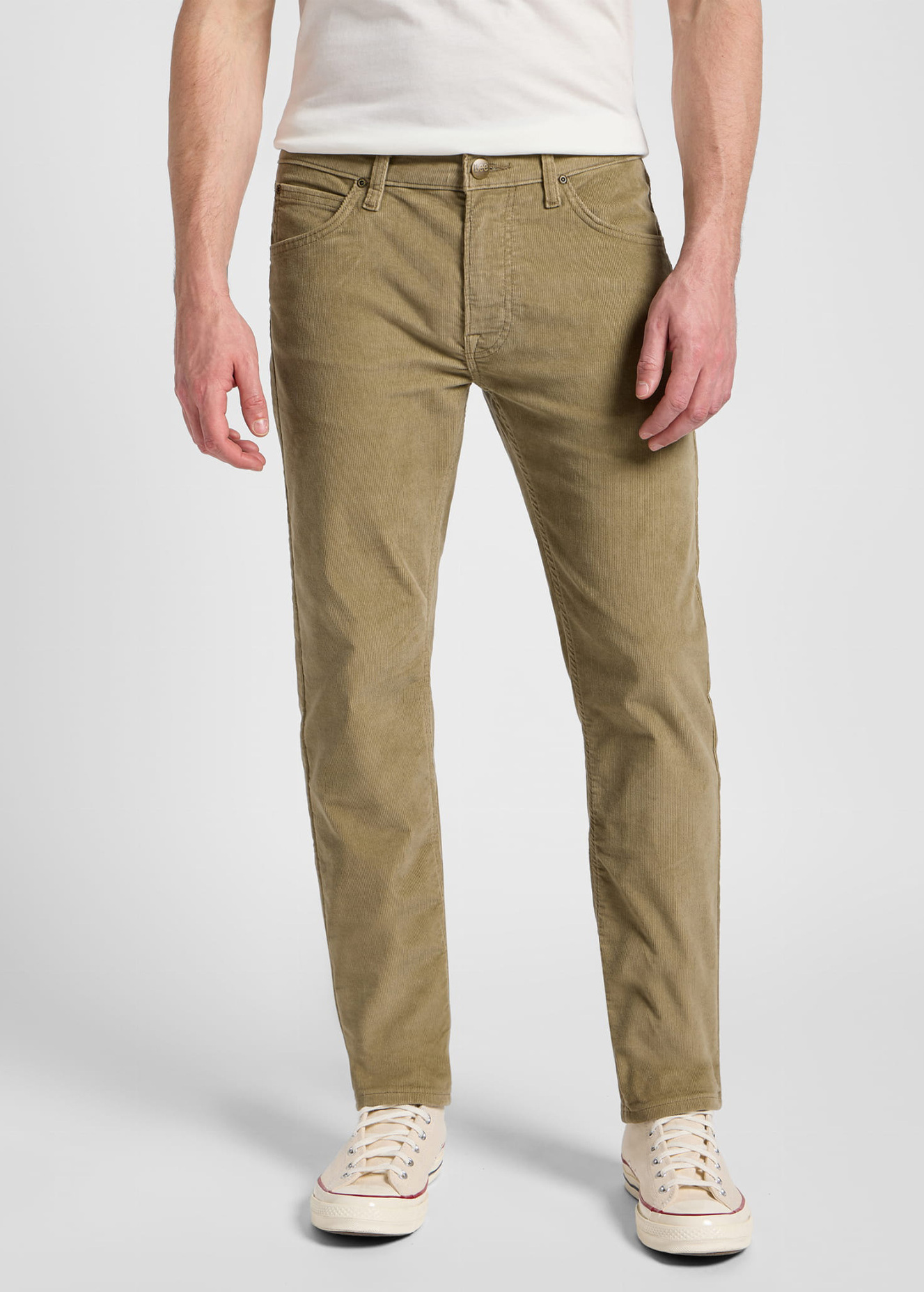 Meskie Spodnie Materialowe Lee Daren Zip Fly Non Denim Scar Khaki - 112355872