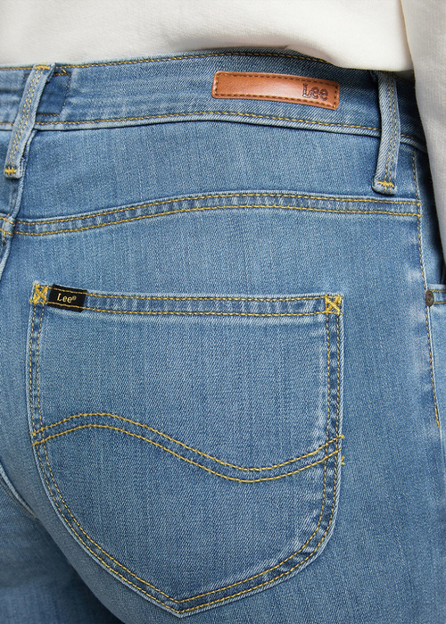 Damskie Spodnie Dzinsowe Lee Scarlett High Mid Blue - L626EMXT