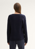 Damski Sweter Tom Tailor Knitted Pullover With A V Neckline Sky Captain Blue - 1042956-10668