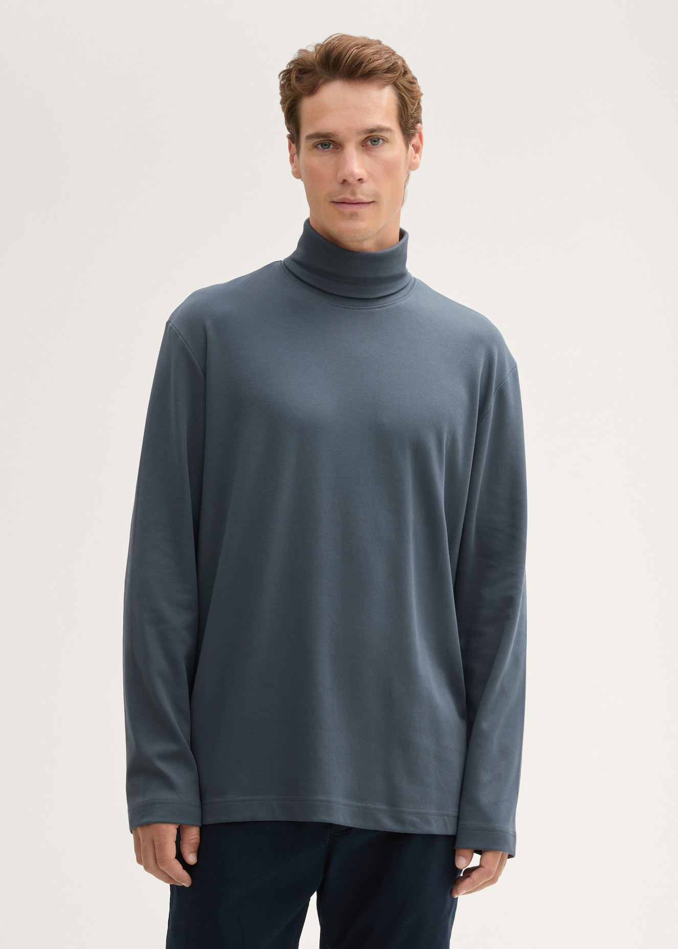 Meski Sweter Tom Tailor Longsleeve Turtleneck Stormy Blue - 1043993-27604