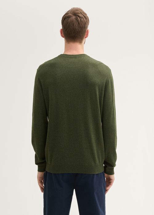 Meski Sweter Tom Tailor Knit Sweater In Recycled Cashmere Rosin Green Melange - 1043266-36230