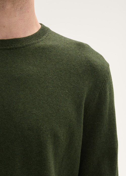 Mski Sweter Tom Tailor Knit Sweater In Recycled Cashmere Rosin Green Melange - 1043266-36230