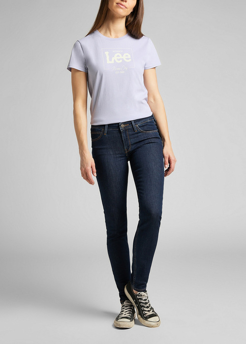 Damskie Spodnie Dzinsowe Lee Scarlett Solid Blue - L526EMYR