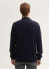 Mski Sweter Tom Tailor Troyer Knit Sweater In Recycled Cashmere Knitted Navy Melange - 1043268-13160