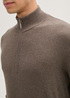 Mski Sweter Tom Tailor Troyer Knit Sweater In Recycled Cashmere Wood Brown Melange - 1043268-36303