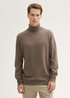 Mski Sweter Tom Tailor Turtleneck Cashmere Sweater Wood Brown Melange - 1043267-36303