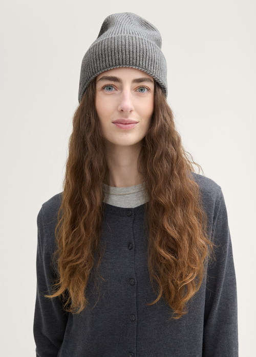 Tom Tailor Winter Cap - Medium Silver Grey Melange 1043012-21373