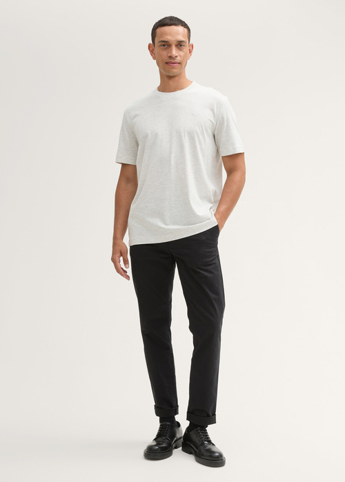 Meski T Shirt Tom Tailor Tshirt C Neck Offwhite Melange - 1044016-30469