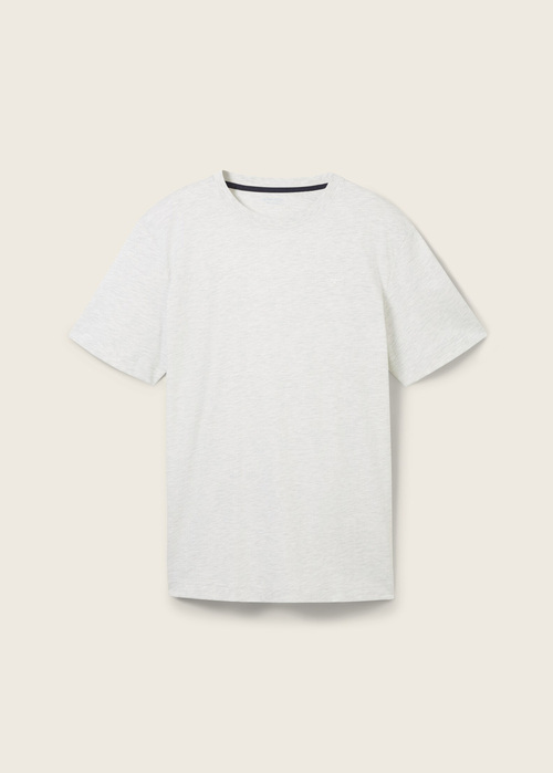 Meski T Shirt Tom Tailor Tshirt C Neck Offwhite Melange - 1044016-30469