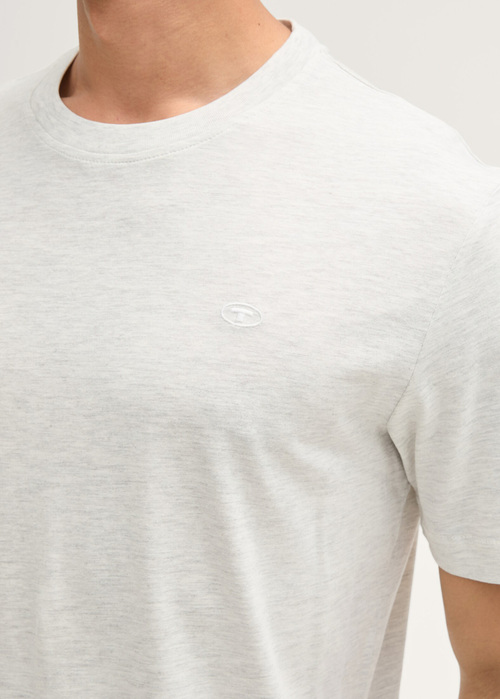 Meski T Shirt Tom Tailor Tshirt C Neck Offwhite Melange - 1044016-30469