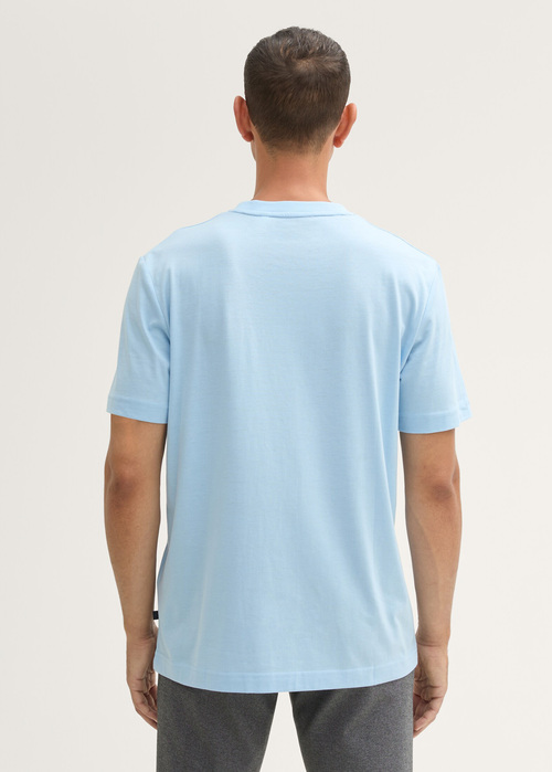 Meski T Shirt Tom Tailor Tshirt C Neck Sky Blue Melange - 1044016-36812