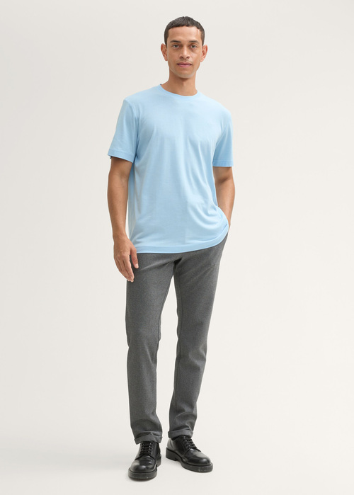 Mski T Shirt Tom Tailor Tshirt C Neck Sky Blue Melange - 1044016-36812