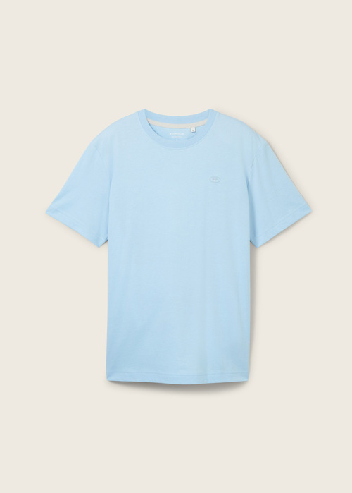 Mski T Shirt Tom Tailor Tshirt C Neck Sky Blue Melange - 1044016-36812