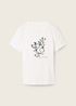 Damski T Shirt Tom Tailor Printed T Shirt With Organic Cotton Soft Ecru - 1043104-22499