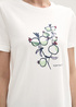 Damski T Shirt Tom Tailor Printed T Shirt With Organic Cotton Soft Ecru - 1043104-22499