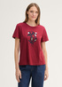 Damski T Shirt Tom Tailor Printed T Shirt With Organic Cotton Deep Red - 1043104-35930
