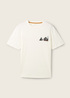 Mski T Shirt Tom Tailor T Shirt With A Photo Print Off White - 1043994-10332