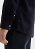 Meska Koszula Materialowe Tom Tailor Shirt With A Mlange Look Knitted Navy Melange - 1042659-13160