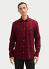 Meska Koszula Materialowe Tom Tailor Shirt In A Checked Pattern Burgundy Navy Check - 1042660-36005