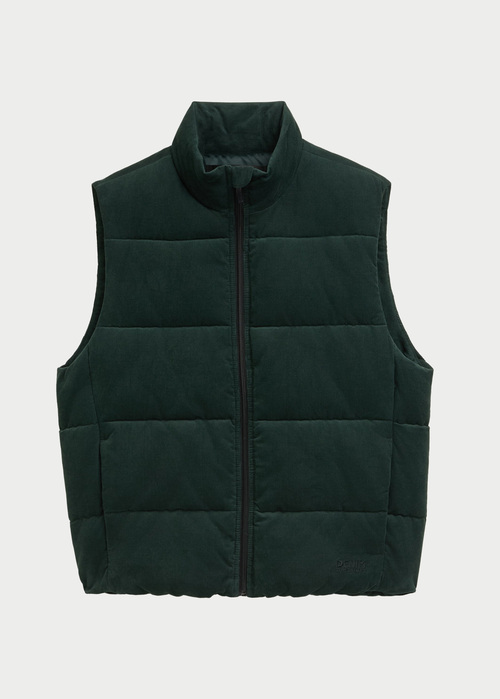 Meski Bezrekawnik Tom Tailor Puffer Vest With A Corduroy Look Dark Gable Green - 1043593-10362
