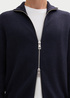 Meski Sweter Tom Tailor Double Zip Sweater Knitted Navy Melange - 1044477-13160
