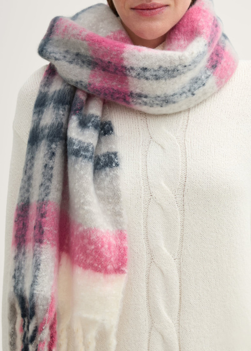 Tom Tailor Soft Scarf With A Check Pattern - Winterly Berry Check 1043008-36323